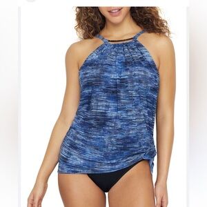 Magicsuit by Miraclesuit Womens  10 Navy Blue Jean Parker Swimdress One-Piece